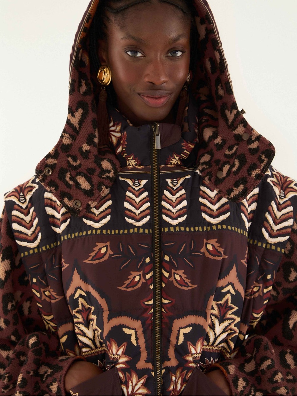 Brown Winter Ainika Puffer Jacket by Farm Rio